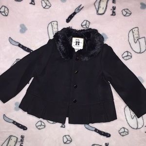 Gymboree Black Faux Fur Collar Peacoat